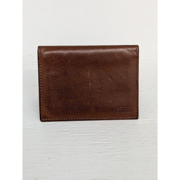 RARE! Vintage Coach Brown Leather Bifold Wallet Card Holder ID Compact Wallet - Picture 1 of 7